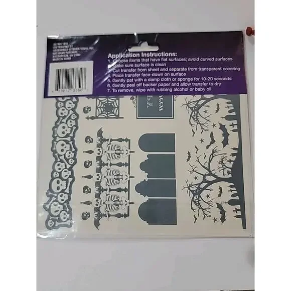 Halloween Transfers Sheet 5 Designs Trick Or Treat Pumpkins Apply Water Craft - Picture 2 of 4